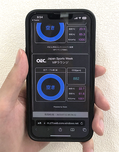 Photo: Congestion status can be checked on a smartphone